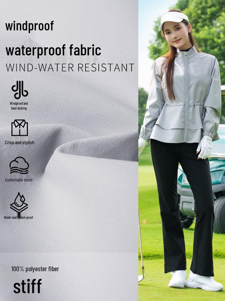 PGM Women's Ruffle Hem Zipper Stand Collar Golf Jacket - Autumn/Winter 2025 Collection