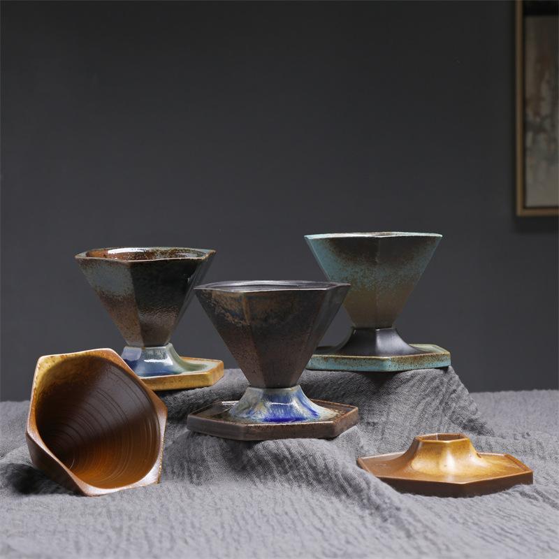 Creative Ceramic Cup Simple Latte Water Cup Light Luxury Cup Retro Diamond Coffee Cup