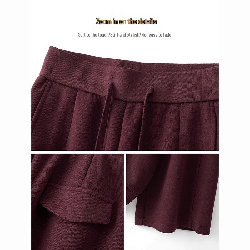 Ankola Women's Red Wool Wide-Leg Pants - New 2024 Autumn/Winter Collection