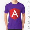 Angular Logo T Shirt Cotton Men Women DIY Print Angular Javascript Angularjs Js Programming Logo Angular Js Development Web