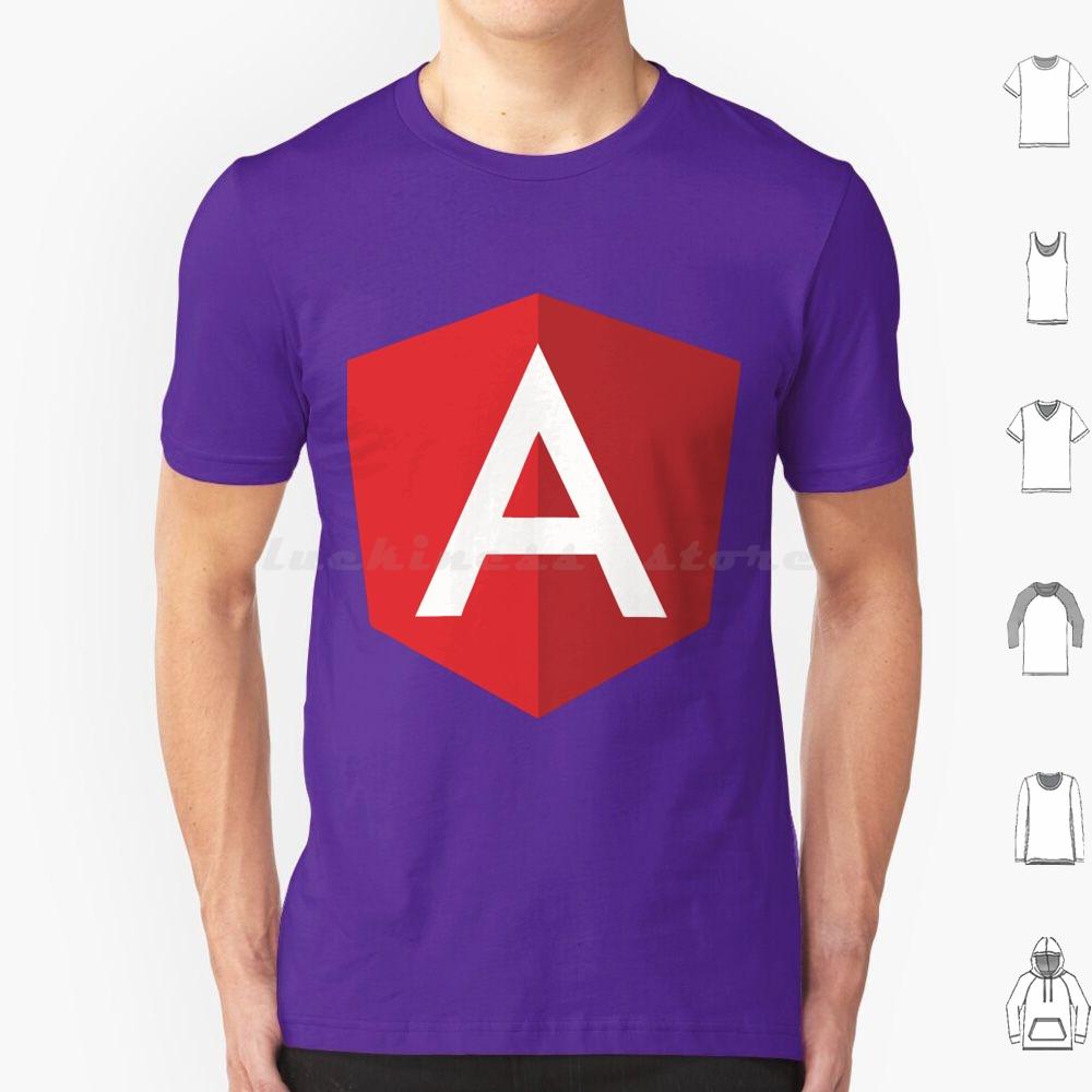 Angular Logo T Shirt Cotton Men Women DIY Print Angular Javascript Angularjs Js Programming Logo Angular Js Development Web