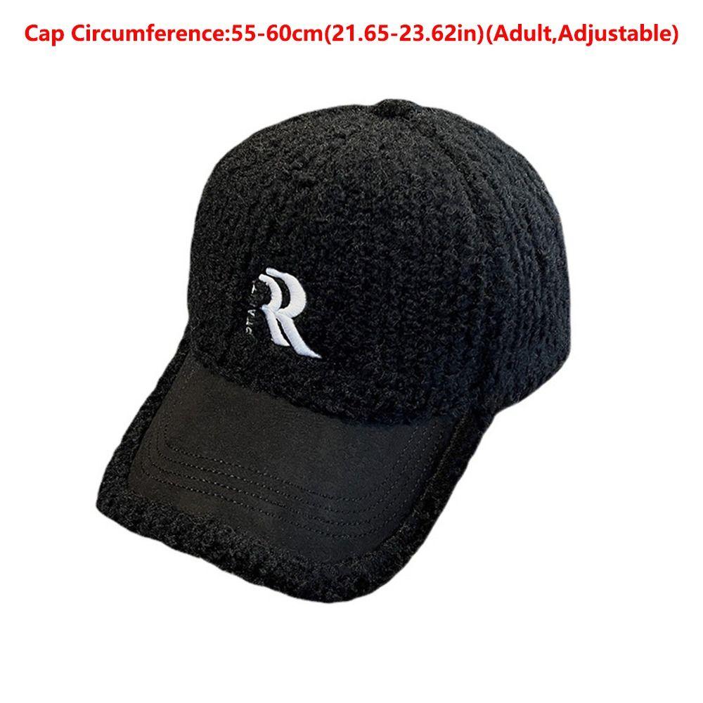 Letters Women's Hats Double R Snapback Caps Fashion Plush Peaked Cap  Winter