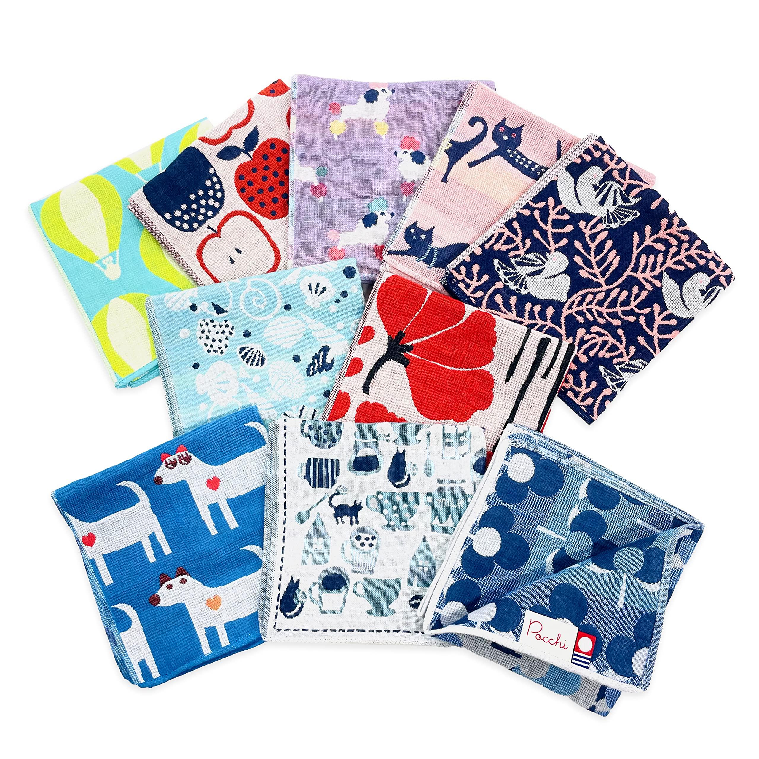 

wrapped and Imabari Towel Handkerchief Set of 10 Triple Gauze Bulk Purchase Small Gift Retirement Prize of [Individually wrapped] (Set 10)