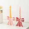 Ceramic Gift Ins Candle Cup Ambience Bow Shaped Design Unique Handicrafts Ornaments Stripe Pattern Decorative 3 Colors