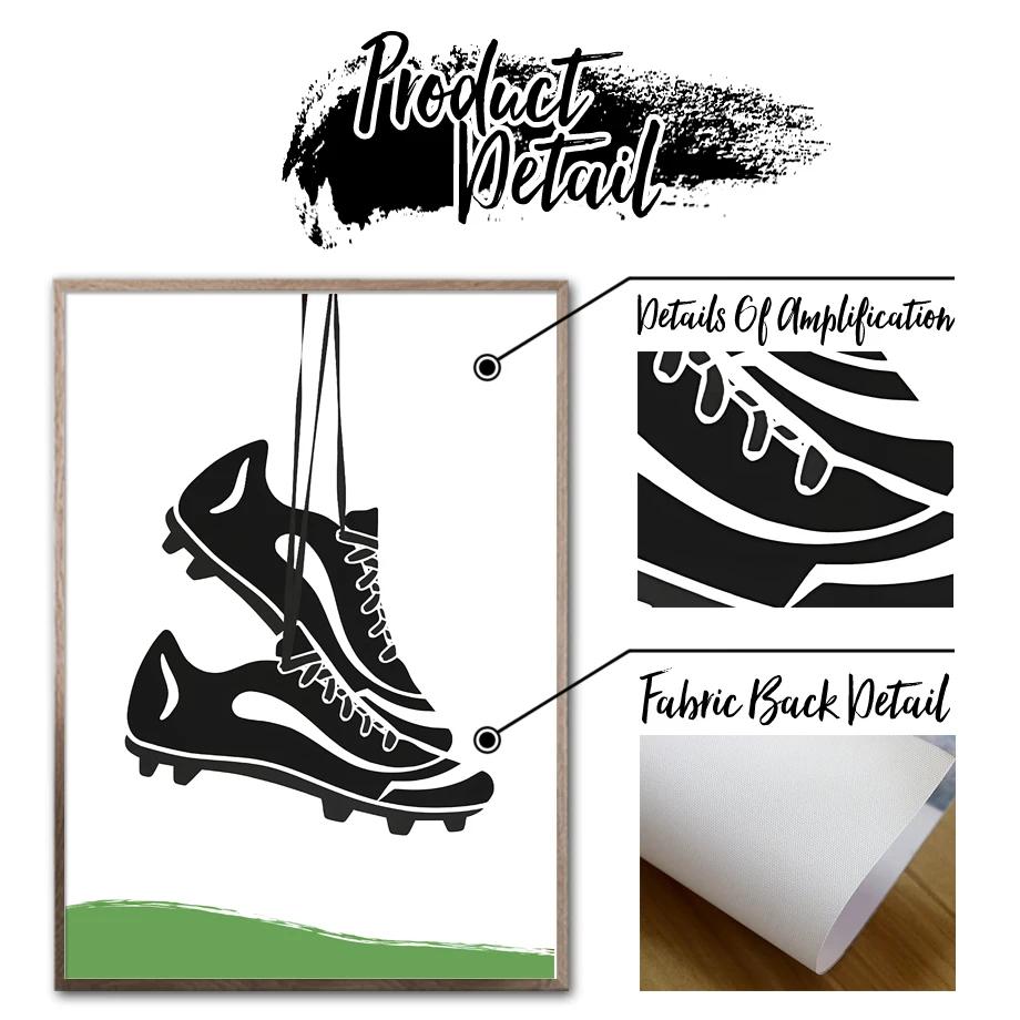 Soccer Boys Room Sports Nursery Decor Prints Football Wall Art Playroom Poster Little Athlete Personalized Jersey Name Kids Room