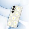 For Samsung Galaxy S25 Case White Daisy Pattern Printing Straight Edge TPU Phone Back Cover