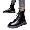 Martin boots lente nieuwe casual Britse leren schoenen leren laarzen hoge top martin boots schoenen één