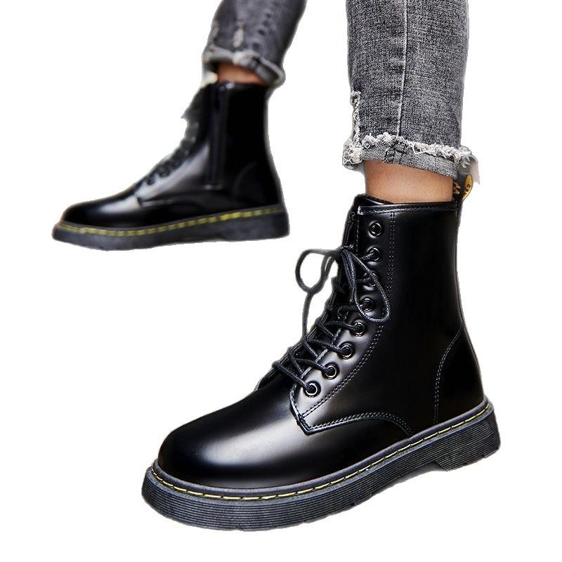 Martin boots lente nieuwe casual Britse leren schoenen leren laarzen hoge top martin boots schoenen één