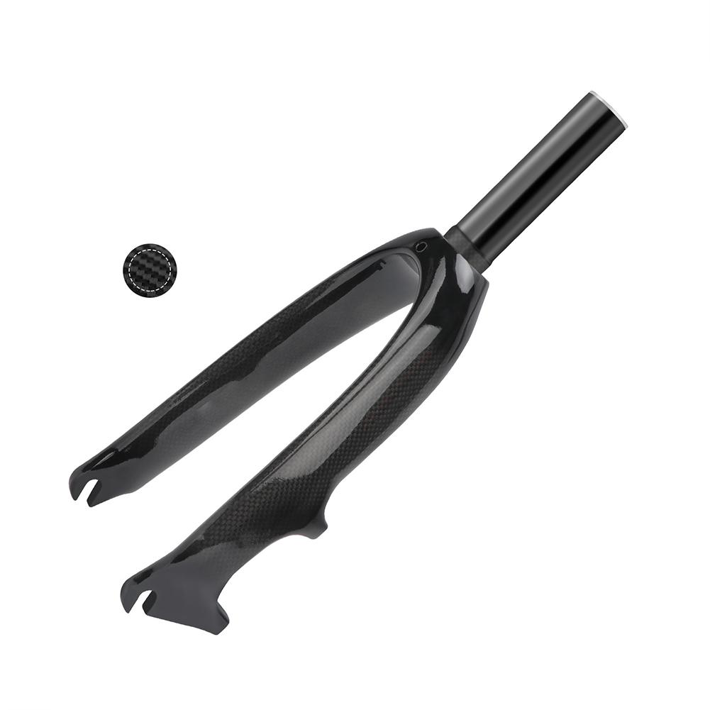 Folding Bike Front Fork, 3K Carbon Fiber Fabric Texture, Bicycle Fork 349-100mm Compatible For 349/14 "/16" 305 Folding Bike Accessories