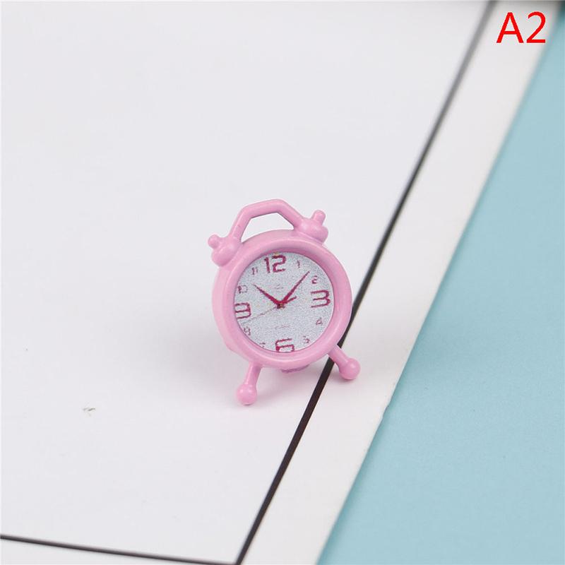 Scale 1:12 Alarm Clock Mini Home Decoration Dollhouse Miniature Toy Lovely Doll Kitchen Living Room Accessories