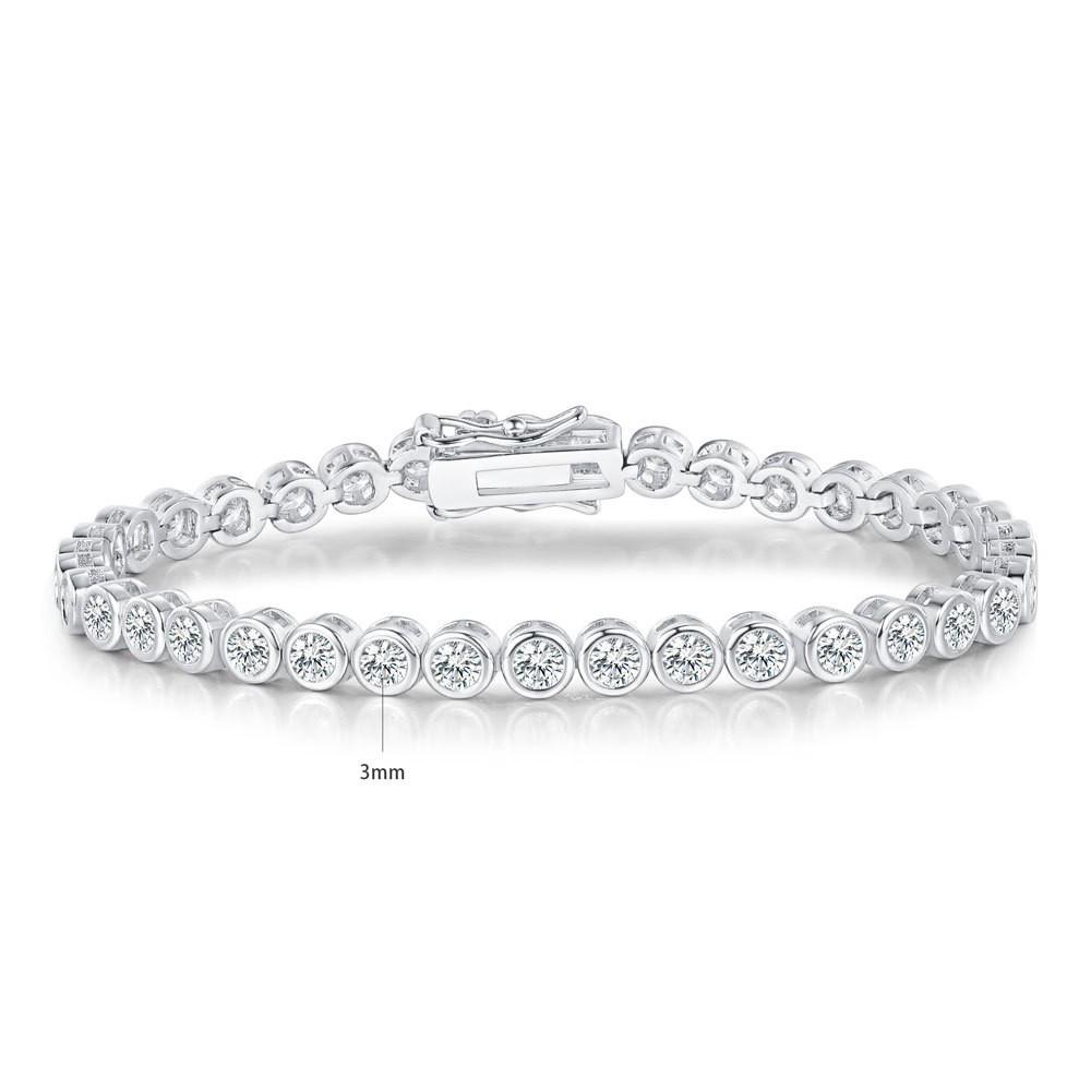 3mm Colorful Copper Zircon Tennis Bracelet - European & American Style, Hot Fashion Trend