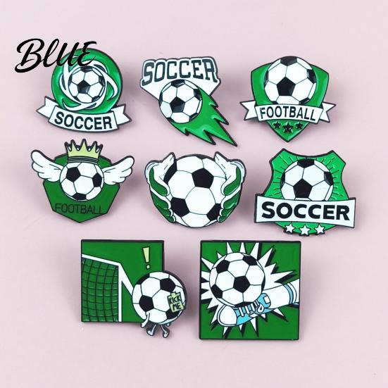 Denim Jacket Pin Enamel Brooch Zinc Alloy Texture Football Shape