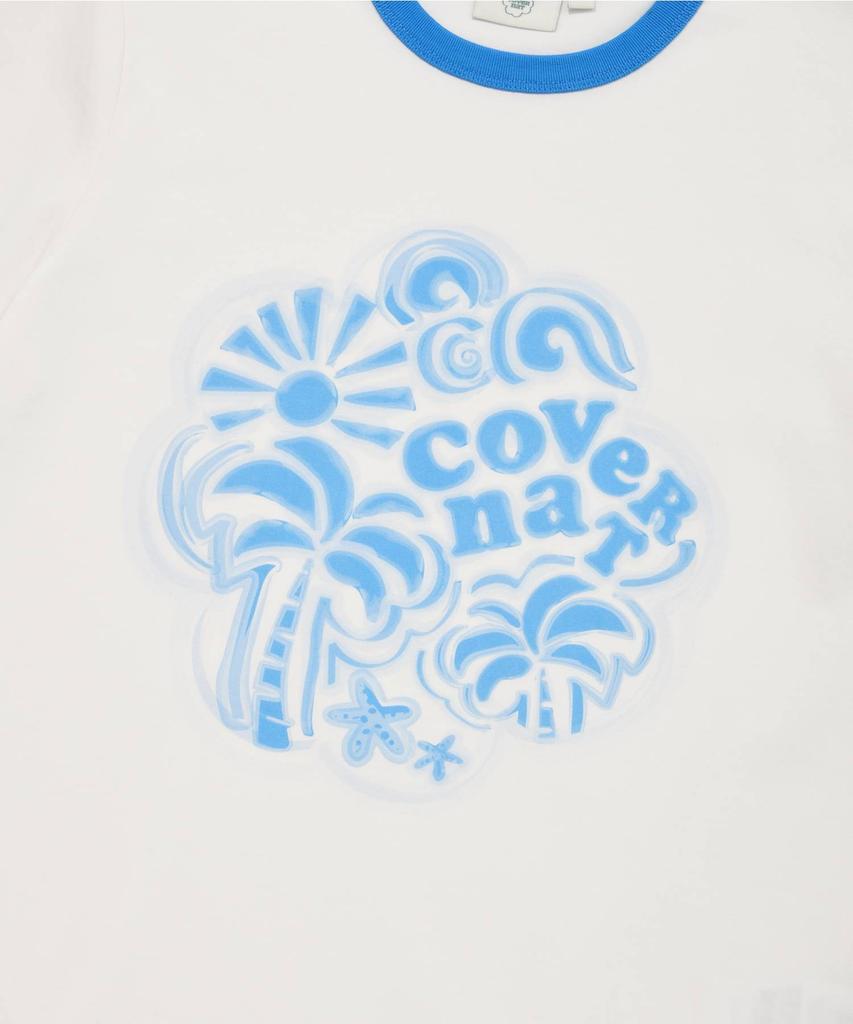 COVERNAT WOMAN Clover Heart Ringer T-Shirt White