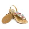 JIMITU Sandali Estivi Nuovi in Pelle da Donna Sandali con Strass a Tacco Basso Fondo Piatto Clip-Toe Tacco Spesso Fiori Sandali di Lusso Regalo