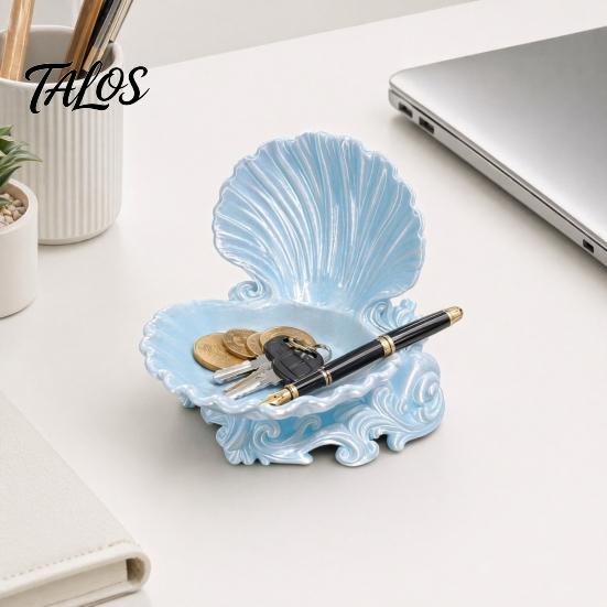 One-piece Molded Tray 3D Printed Shell Jewelry Tray, Decorative Desktop Storage Organizer for Dressing Trinket Dish Table, Opening Rings Earrings And
