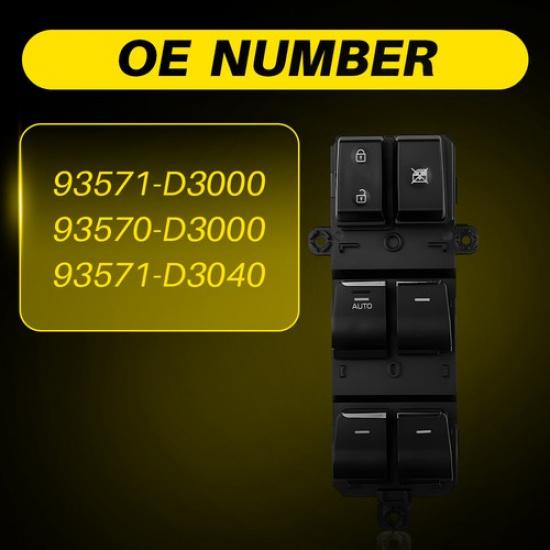 Left Door Window Switch Control 93571-D3000 For 2016 2017-2018 Hyundai Tucson EA