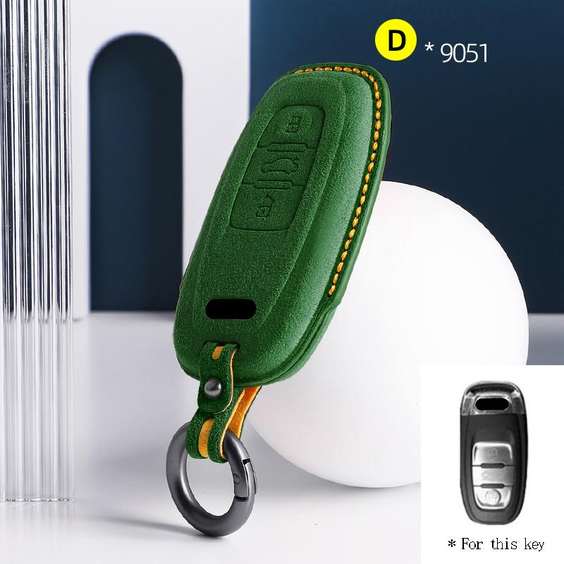 Car Key Case Fob for A6 A4 A5 A7 A8 C8 Q8 8S 8W Q7 B9 4M S5 S4 S7 D5 TT TTS TFSI E-Tron Suede Remote Car Key Case Shell