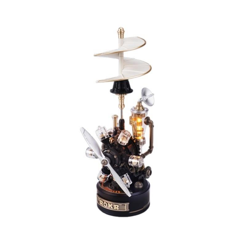 Industrial City Morse Telegraph Metal Wood Plastic Building Block Model Handmade Gift Building Block Home Decoration