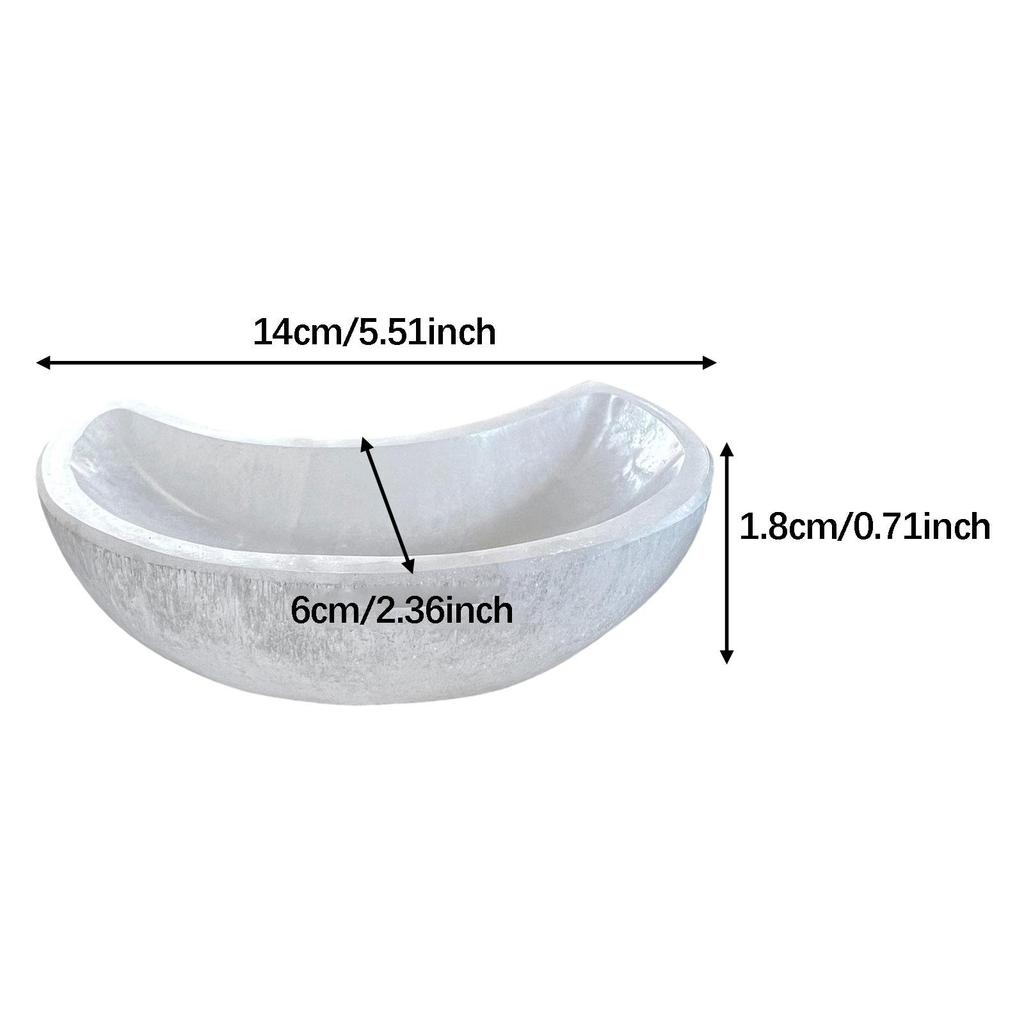 Selenite Crystal Bowl Tabletop Centerpiece Simple Storage Plate Soothing Meditation