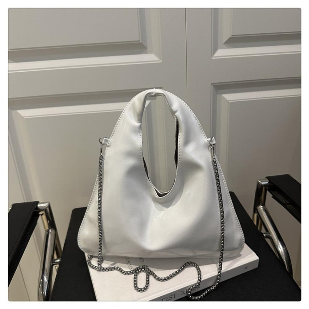 Chain PU Leather Shoulder Bag Versatile Women's Handbag Simple Cross Body Bag  Ladies