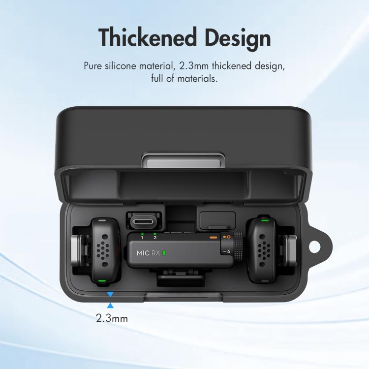 Para DJI Mic Mini PULUZ Estojo de Carregamento Capa Protetora de Silicone à Prova de Arranhões (Preto)