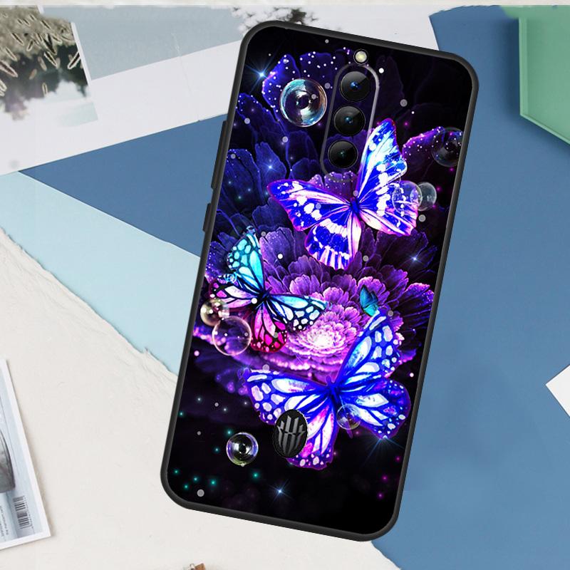 Black Beautiful Butterfly Case For ZTE Nubia Red Magic 11 10 9 8 8S 9S 10S Pro Plus 6 7 6S 7S Pro 5G 6R 10 Air Cover