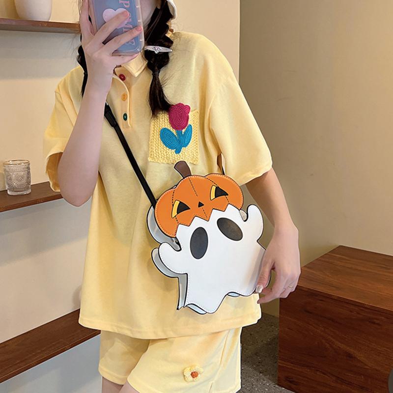 Halloween Creative 3D Cartoon Cell Phone Purses Pumpkin Ghost Design Cute Shoulder Bag Personalized Candy Color Crossbody Bags CLE