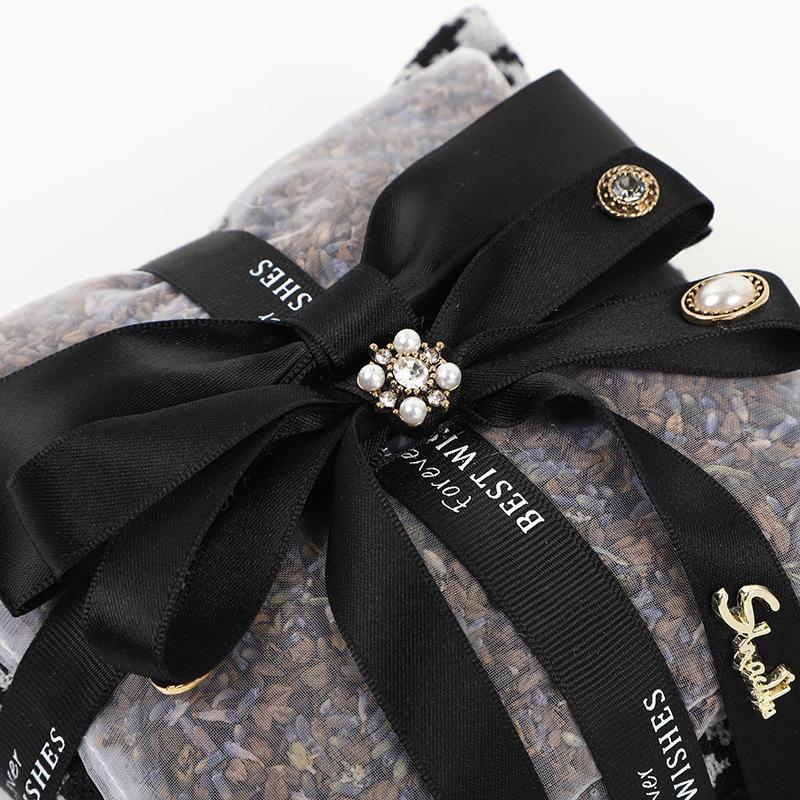 Houndstooth Bowknot Bamboo Charcoal Air Freshener Bag For Car And Home
