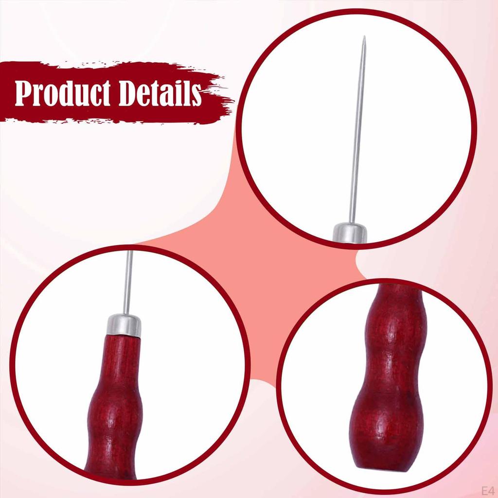 Ledernähen mit Holzgriff, Handschuh-Reparaturwerkzeug zur Reparatur von Schneider-;s Sohlen und Häkeln.