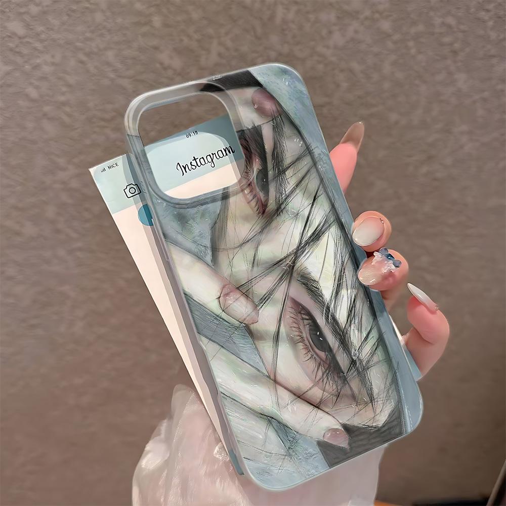 Two-Dimensional Girl Phone Case For Iphone 17Air 17 16 15 14 Plus 13 12 11 Pro Max Luxury Mobile Protective Coque Funda Cover