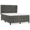 3129328 vidaXL Lit à sommier tapissier et matelas Gris foncé 140x190cm Velours