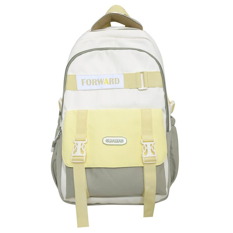 Japanischer Rucksack mit großem Fassungsvermögen, modisch, schlicht, mit kontrastierenden Farben und vielseitig für Schüler der Unter- und Oberstufe sowie Studenten