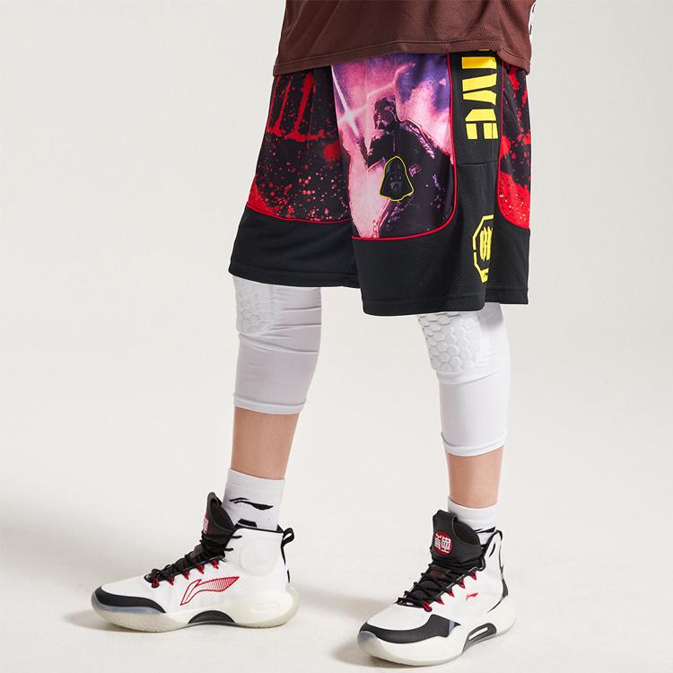 Lining BadFive Star Wars Print Competition Shorts Men Bottoms Black AAPQ241-1