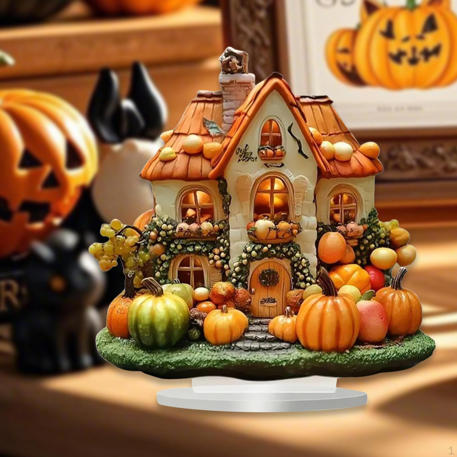 

2D Хэллоуин Тыквенный Дом Декор Настольное Украшение, Центральный Элемент Стола для Книжной Полки, Гостиной