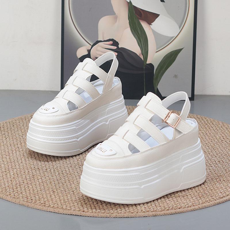 Fashion 11CM Women's Sandals Comfort Shoes Slippers Fashion Shoes Women Summer Open Toe Platform Wedge Super High Hidden Heels