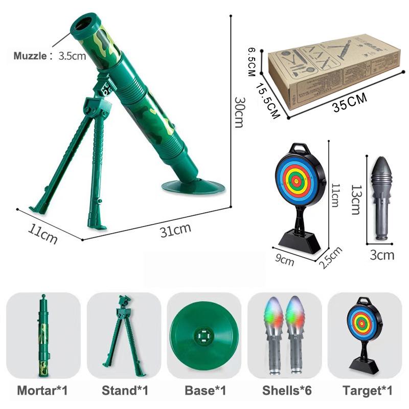 Photos - Toy Weapon Flash Cannon Mortar Toy Set Simulation Automatic Rocket Launcher Toys Children'S Toy Gun Birthday Gifts With 6 Luminous Shel