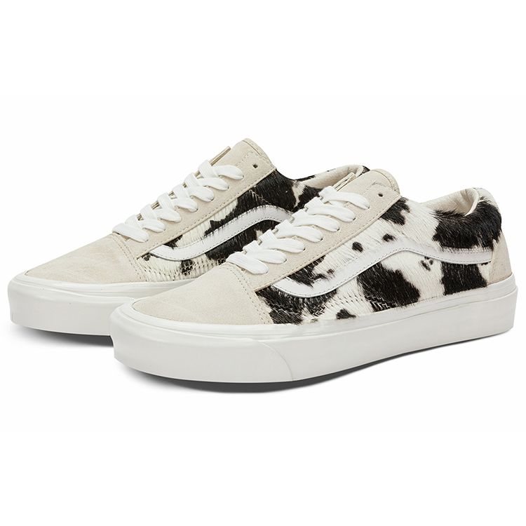 Vans Old Skool 36 36 Dx Low Top Skate Shoes Black And White Cow Print Unisex Sneaker VN0A4BW3DJR