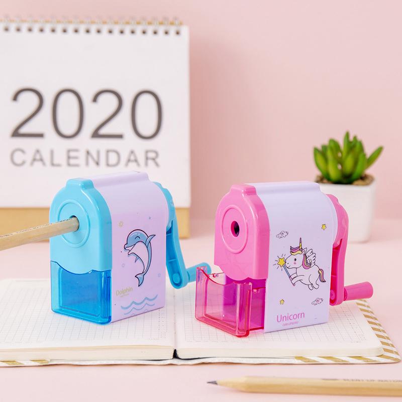 Lytwtw's Cute Unicorn Dolphin Mechanical Sharpener For Pencil School Office Supplies Creative Stationery Back To School