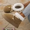 Fashion Thick Bottom Fur Winter Snow Boots Woman Casual Bowknot Non Slip Cotton Padded Shoes Woman Short Plush Platform Ankle Boots