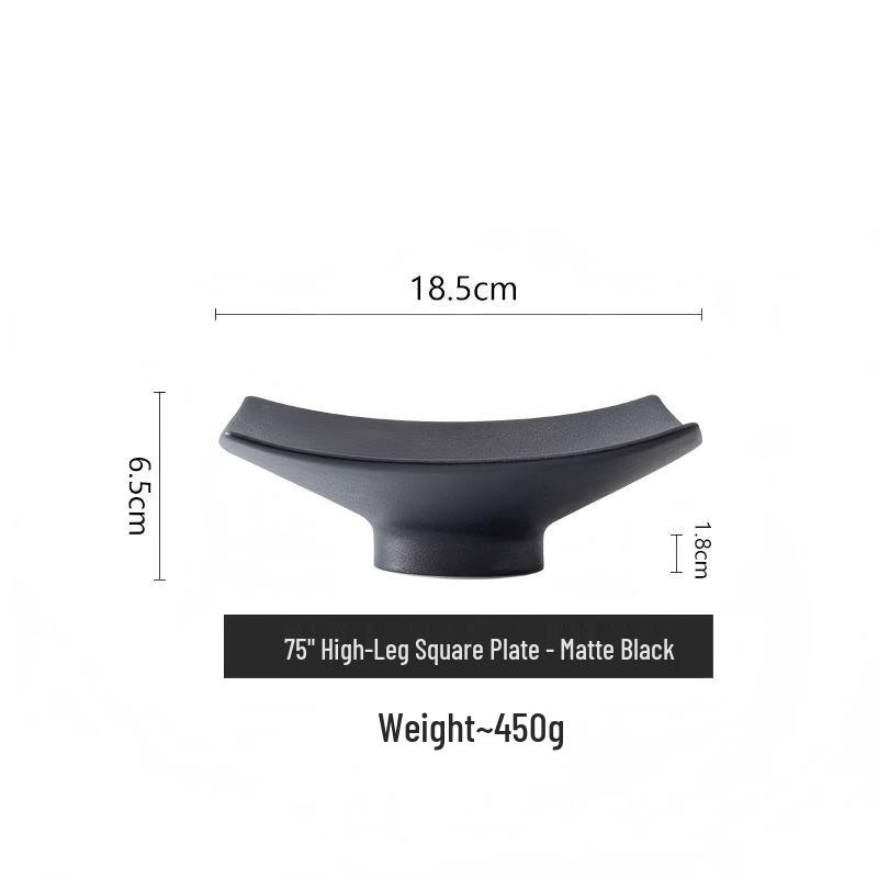 Abay 7.5-inch High-Foot Ceramic Square Serving Plate