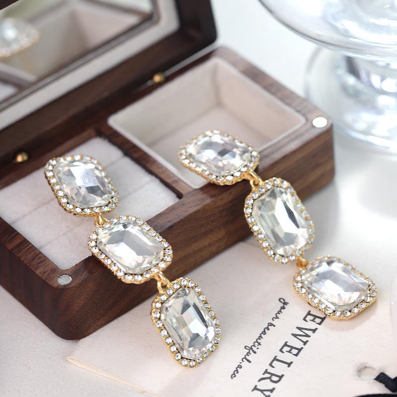 Boucles d'oreilles pendantes Zircon Fleur Colorée pour Femmes, Boucles d'oreilles pendantes Statement pour Fête & Usage Quotidien