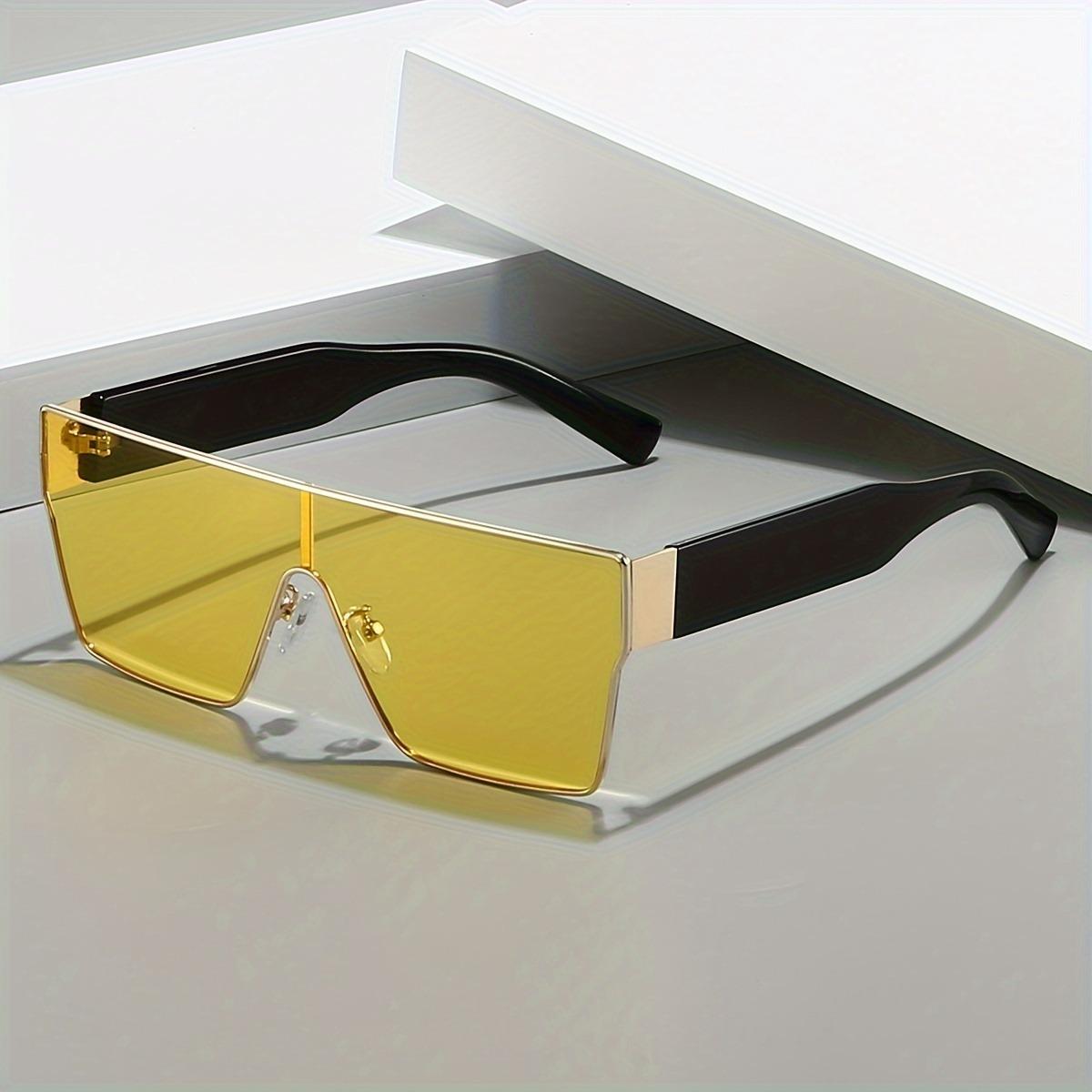 

Retro Square Sunglasses Men Women Luxury Brand Designer One Piece Decoration Sun Glasses Men Travelling Eyewear