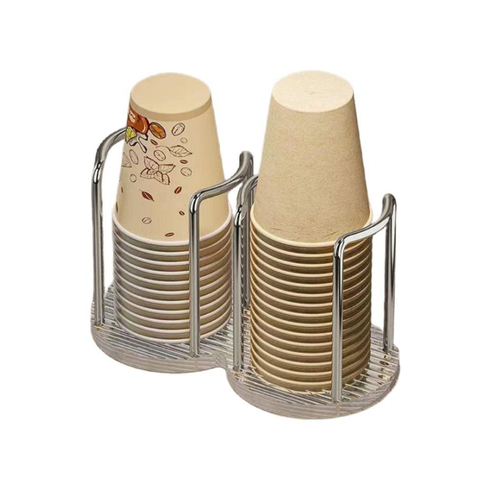 Sturdy Durable Cup Storage Rack 1/2 Slots Paper Cup Dispenser Coffee Cups Cup Extractor  Office Use