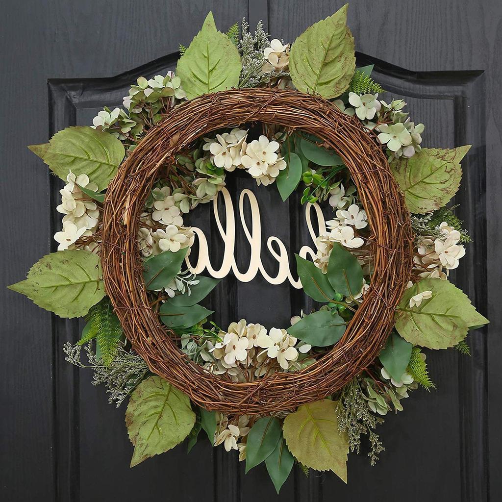 Front Door Wreath Hydrangea Flower Blossom Wreaths for Decor Housewarming