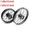 12mm Front 1.40x14" Inch Rear 1.85x12" Inch Alloy Wheel Rim For 160cc 150CC Dirt Pit Bike 12/14 Inch Wheel