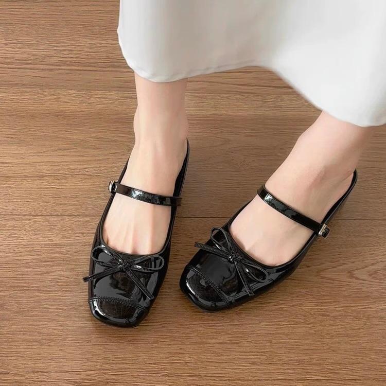 Nei Zeng~ Bow one and a half slippers women's ballet shoes