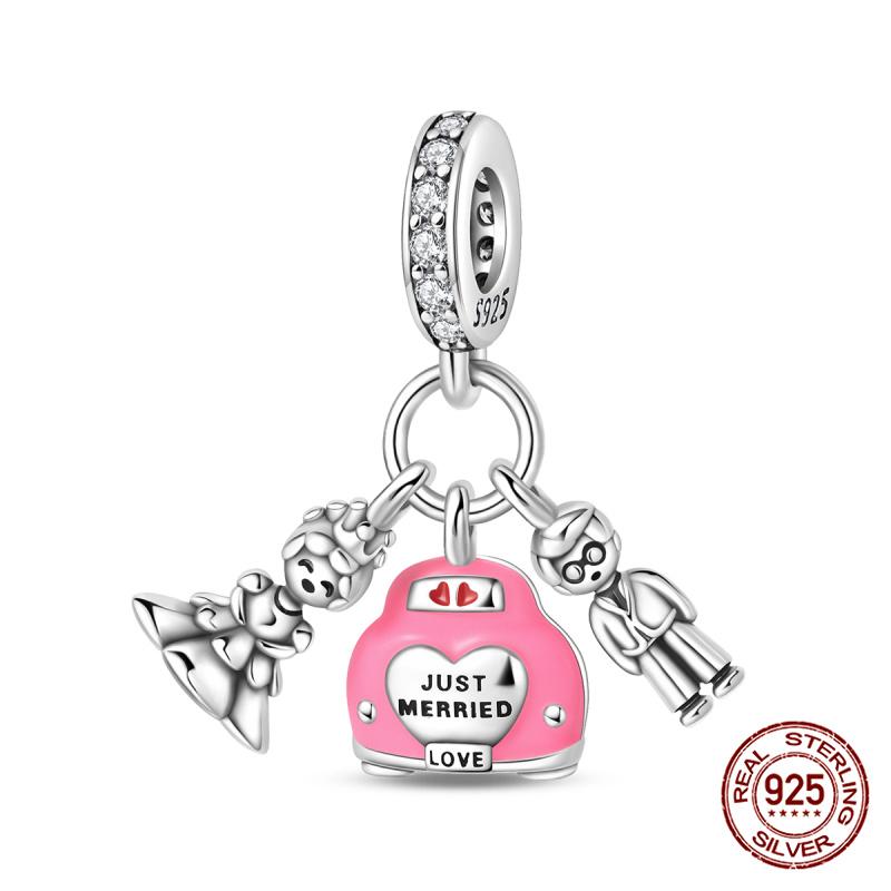 100% Copper Original Cat Couple Chain Beads Romantic Butterfly Charms Fit Bracelet Diy Jewelry Making Women Gift