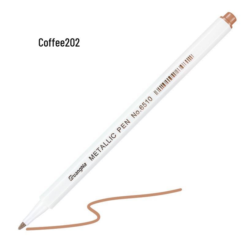 Guangna 6510 Metallic Signature Pen - Hard Tip Watercolor & Outline Pen for Drawing & Design