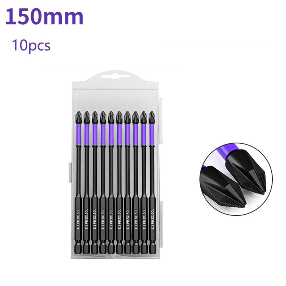 10/20 Pcs PH2-Cross Screwdriver Set Magnetic Batch Head Impact Drill Bit Alloy Steel Non-slip Cross Screwdriver 25/50/65/70/90m