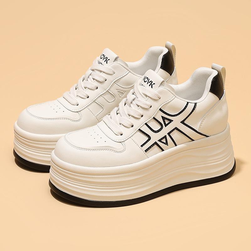 Thicksoled Inner Height Increase Cm Highend Silver Little White Shoes Women's Spring New Small Casual Sports Shoes